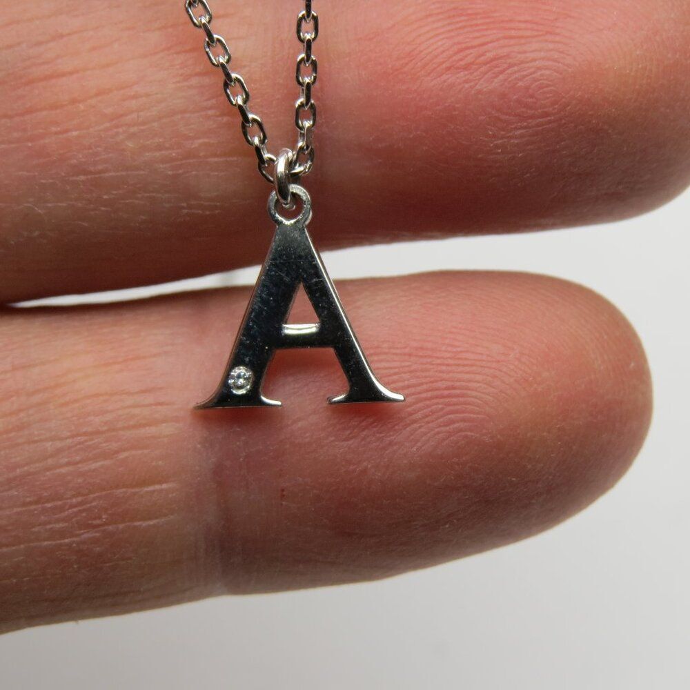 Sterling Silver Initial A Pendant & Necklace
